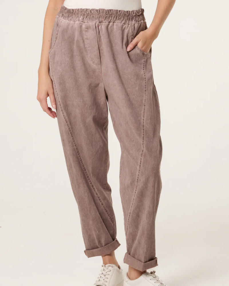 Dark Mocha Washed Relaxed Fit Magic Trousers