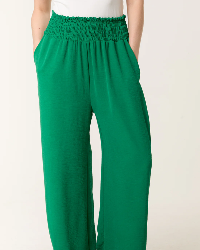 Jade Elasticated Waist Pockets Wide Leg Trousers
