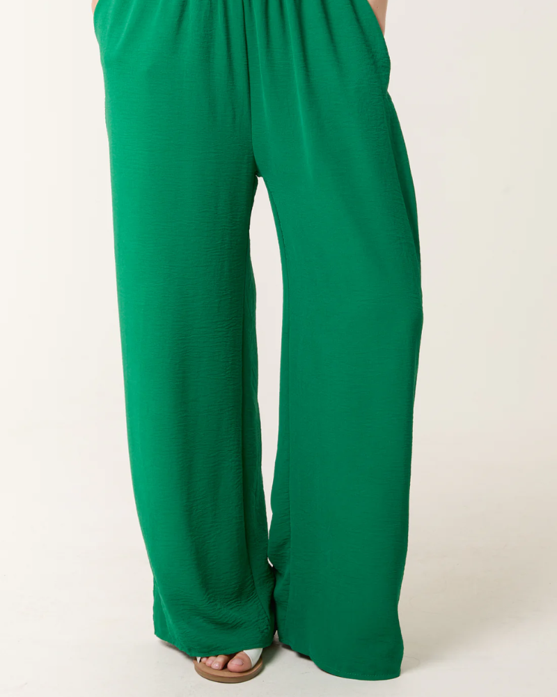 Jade Elasticated Waist Pockets Wide Leg Trousers