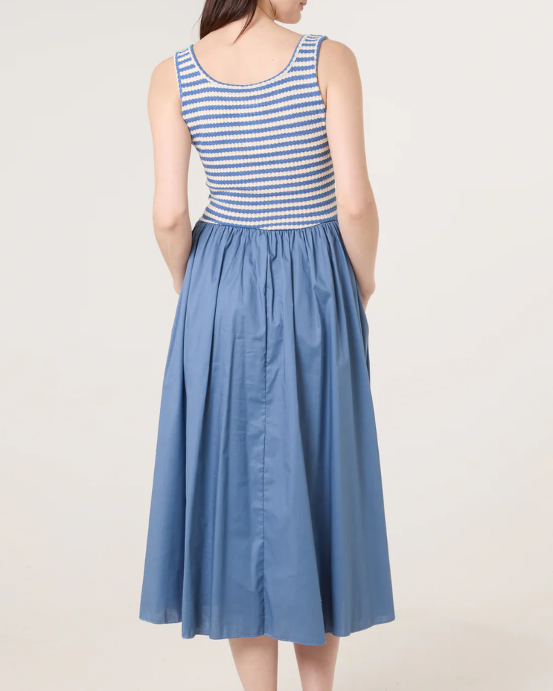 Denim Shade Knitted 2 in 1 Midi Dress