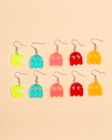 Assorted Pac-Man Arcade Ghost Drop Earrings