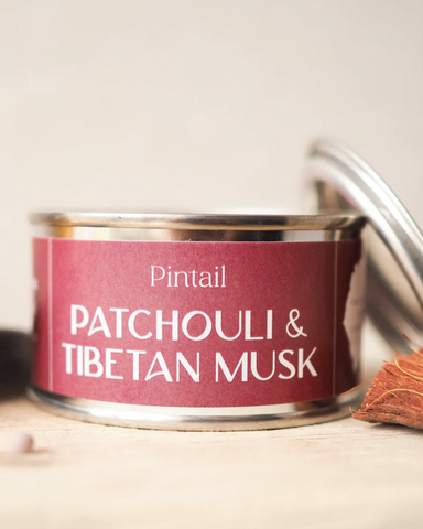 Patchouli and Tibetan Musk Filled Tin Candle