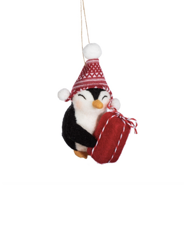 Penguin with Gift | Hanging Christmas Decoration