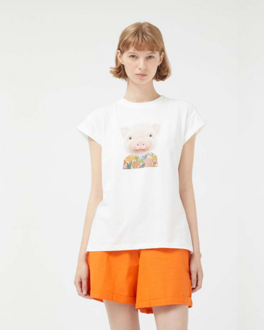 Pig In Jumper Graphic T-Shirt by Compania Fantastica
