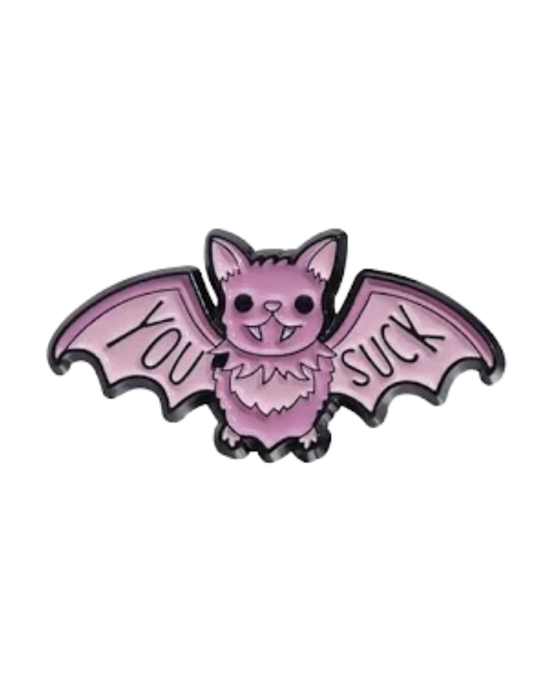 You Suck Vampire Bat Enamel Pin Badge