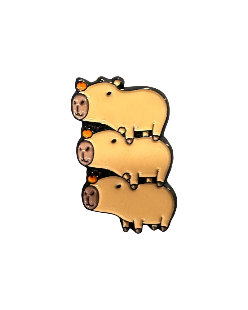 Capybara Stack Enamel Pin Badge