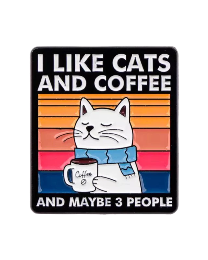 Cats & Coffee Enamel Pin Badge