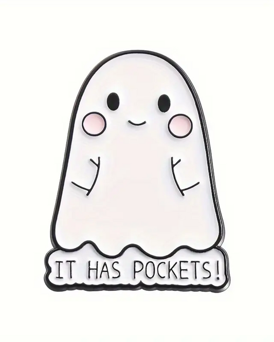 "It Has Pockets" Ghost Pin Badge