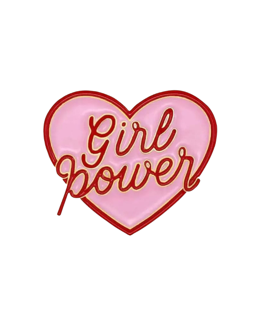 Girl Power Heart Enamel Pin Badge