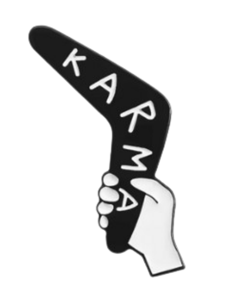 Karma Boomerang Enamel Pin Badge