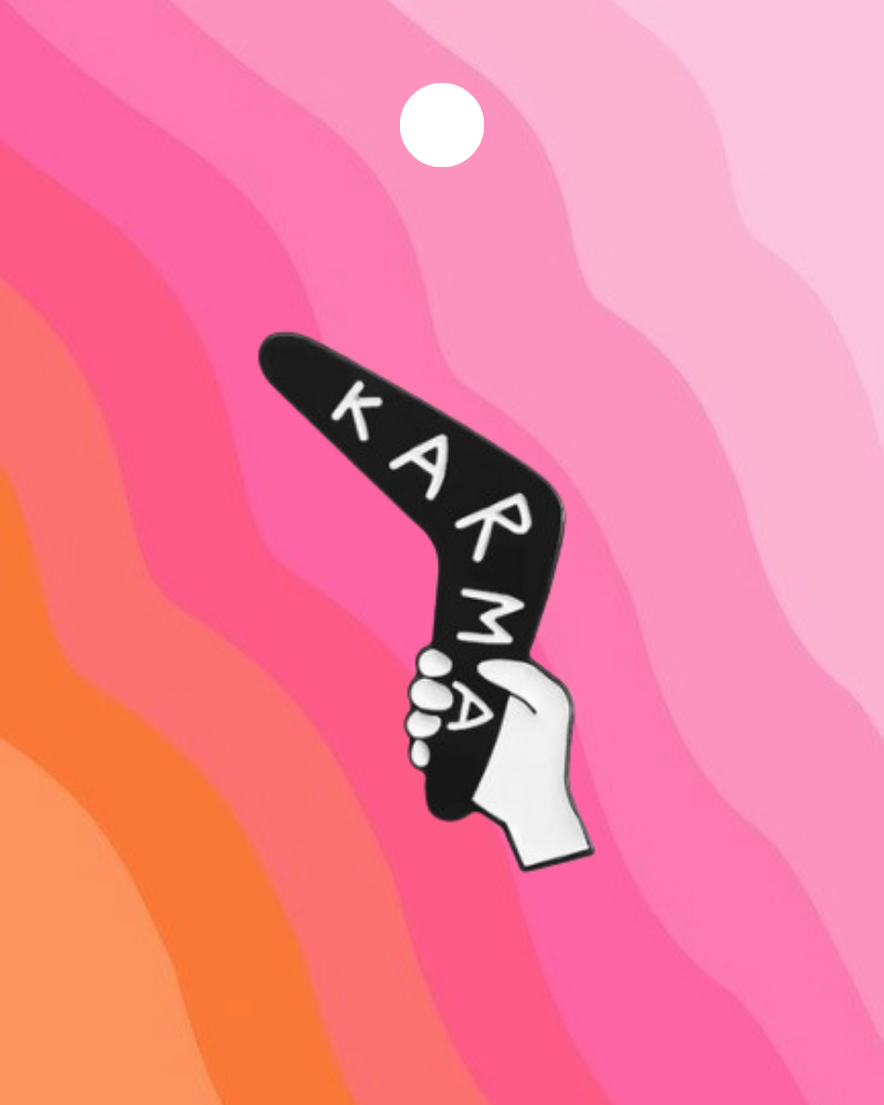 Karma Boomerang Enamel Pin Badge
