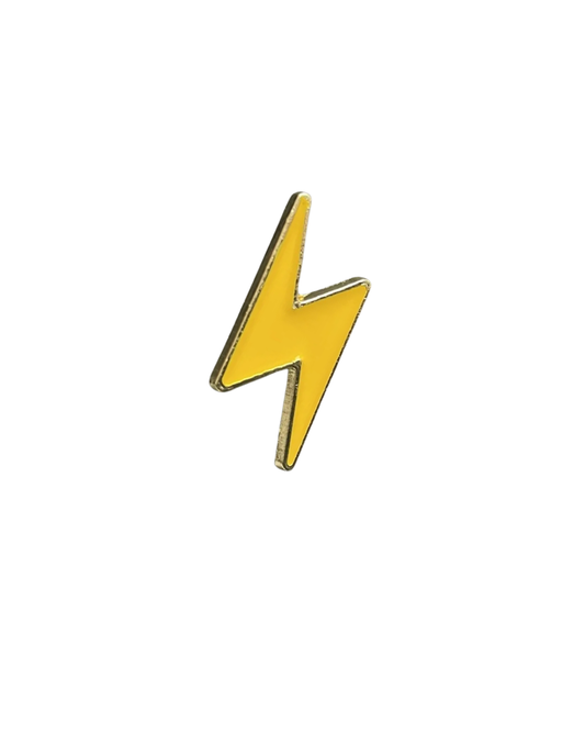 Yellow Lightning Enamel Pin Badge