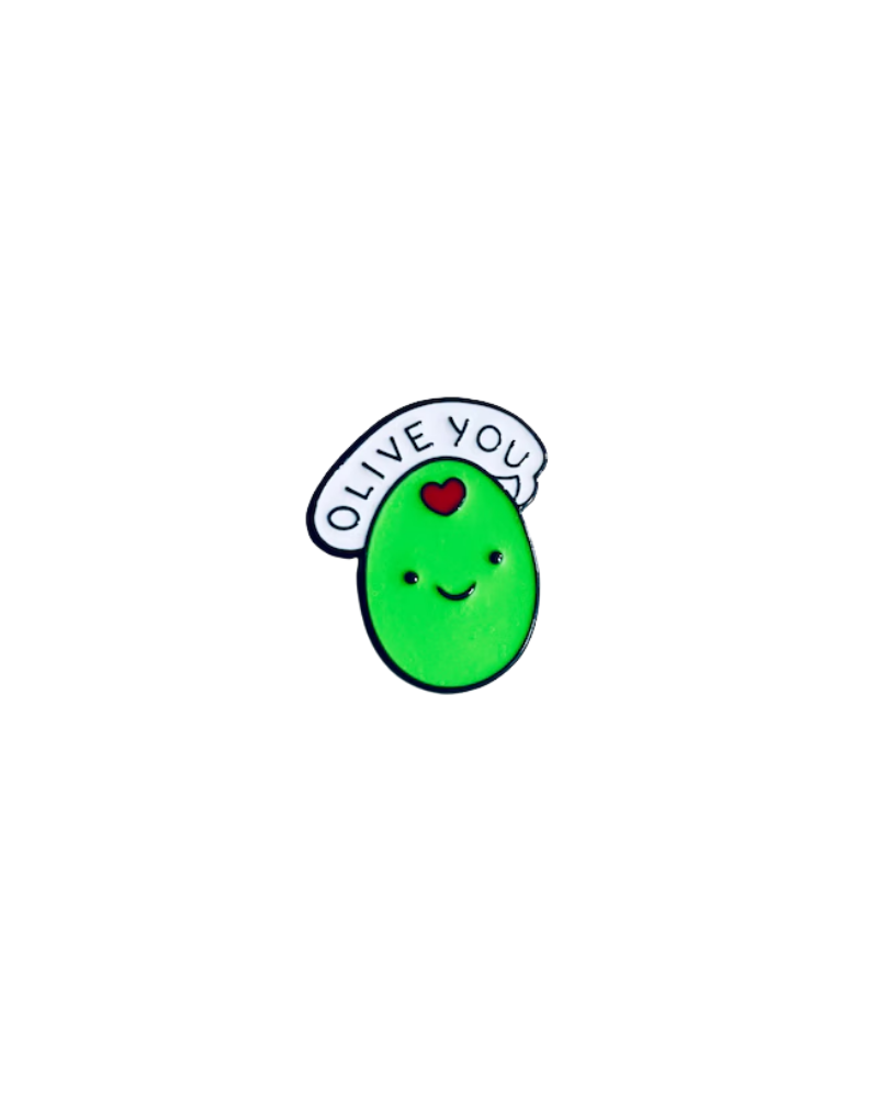 Olive You Love Enamel Pin Badge