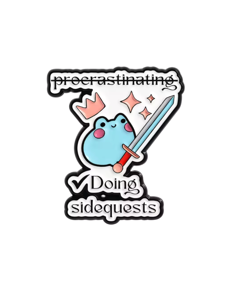 Procrastinating Doing Side Quests Enamel Pin Badge