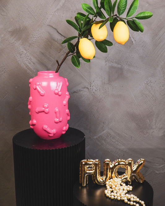 Pink Ceramic Dicks Vase
