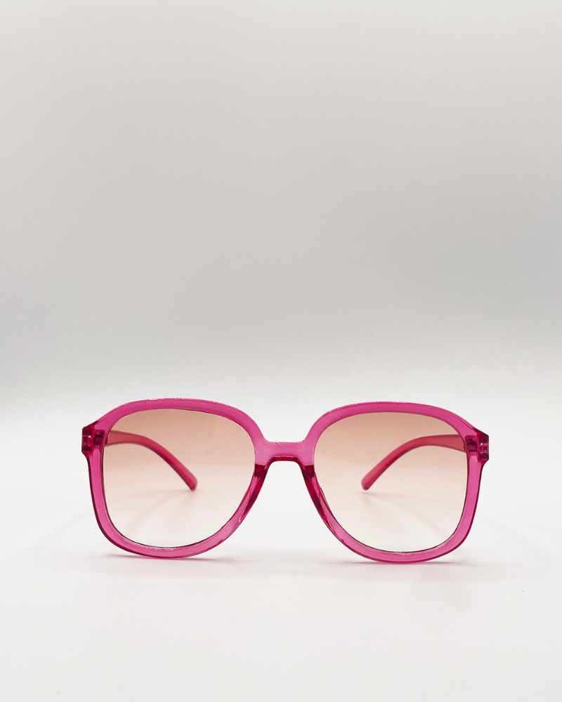 Vintage Style Oversized Sunglasses With Ombre Lenses In Pink