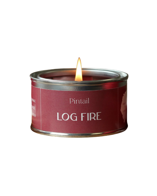 Log Fire Paint Pot Candle