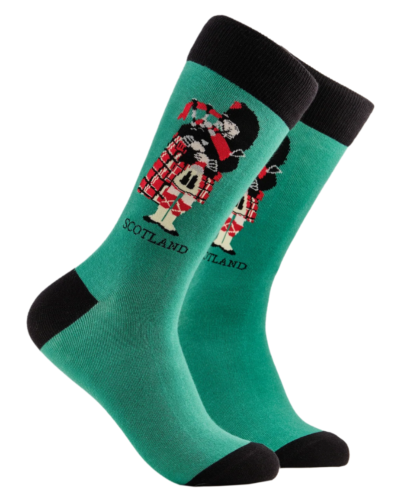 Mint Green Scottish Piper Crew Socks