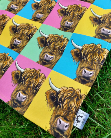 Pop Art Highland Cow Tea towel