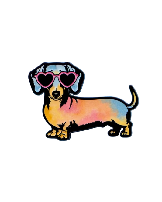 Sausage Dog in Sunglasses Enamel Pin Badge