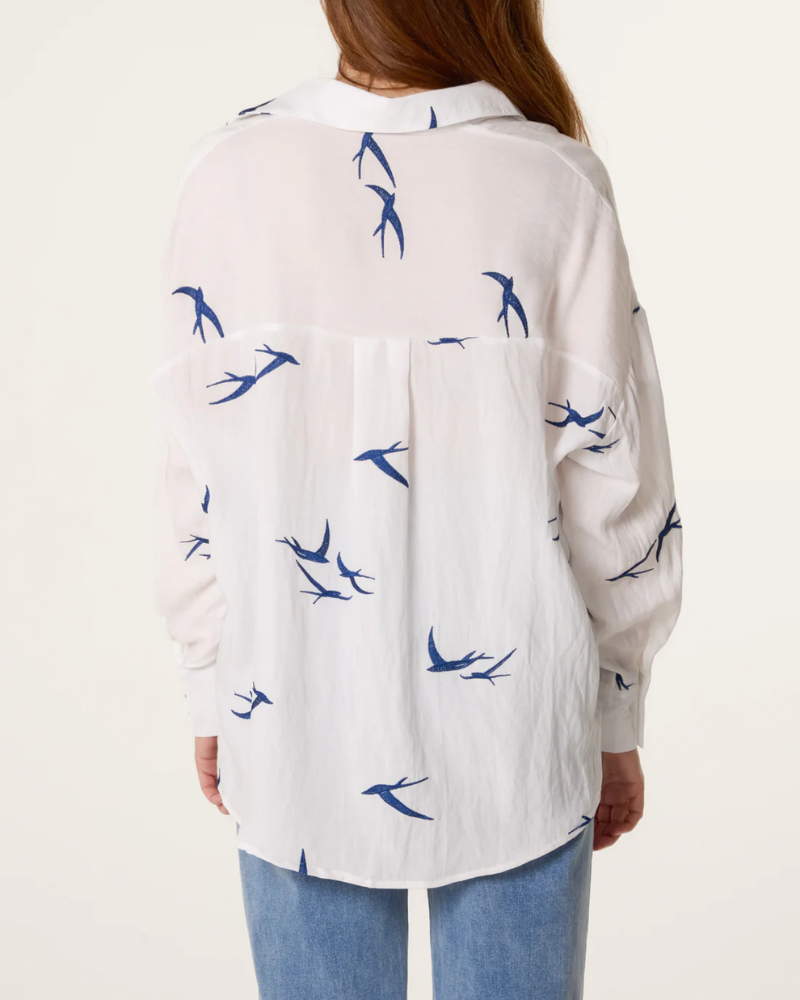 Bird Embroidery Shirt