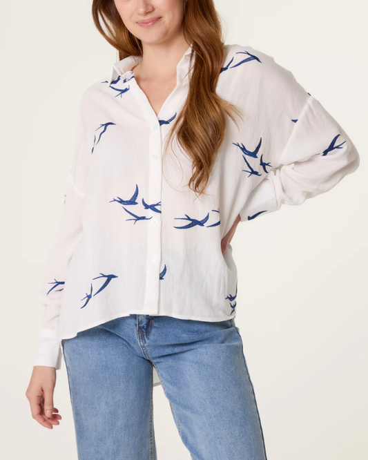 Bird Embroidery Shirt