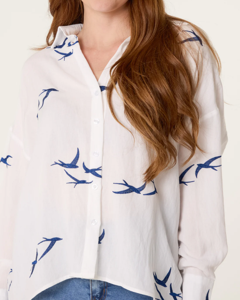 Bird Embroidery Shirt