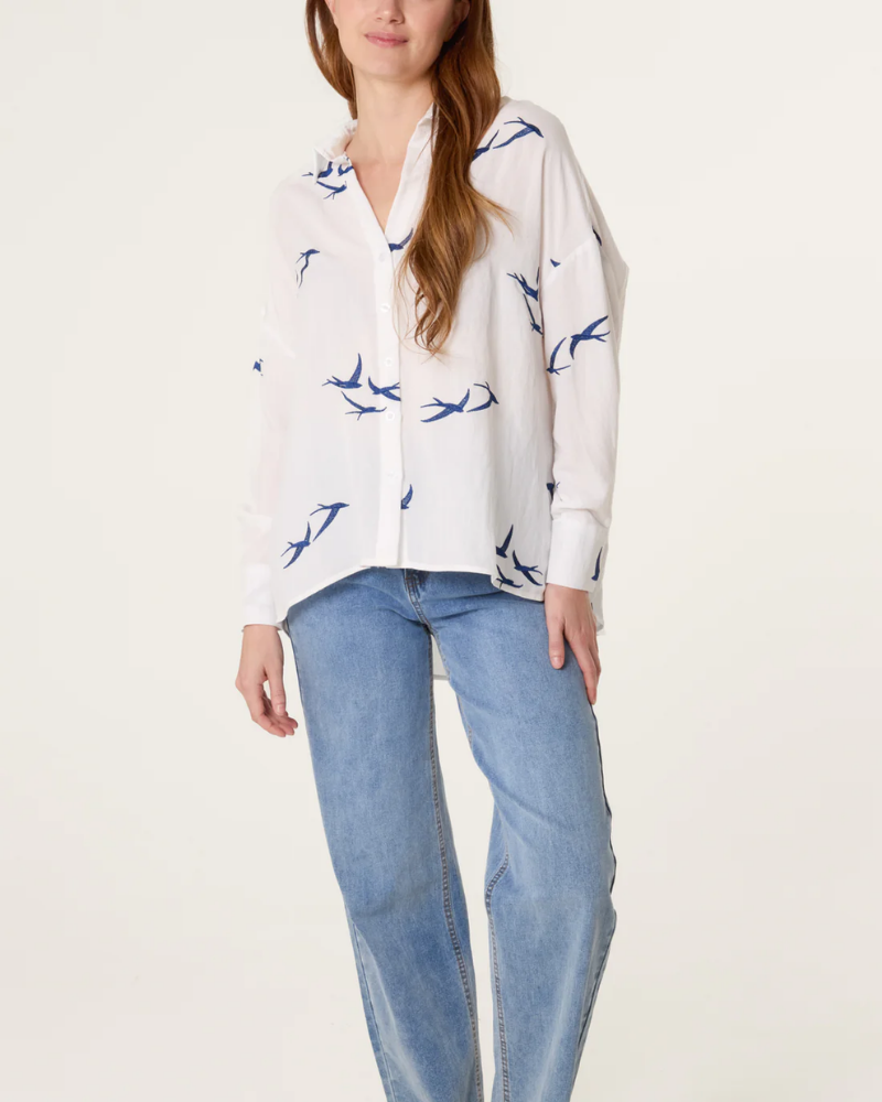 Bird Embroidery Shirt