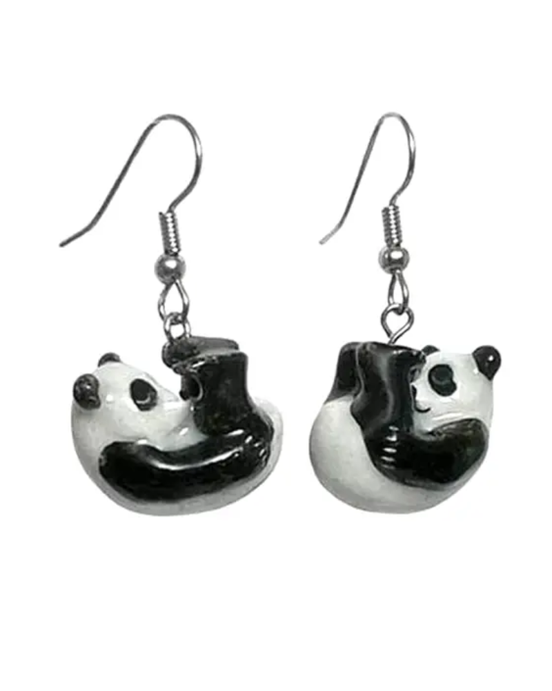 Roly Poly Panda Earrings