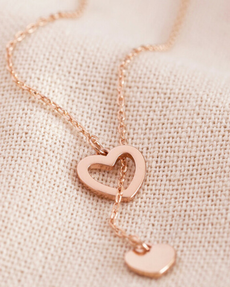 Mismatched Heart Laryat Necklace Assorted