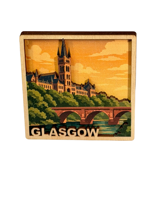 University of Glasgow Wooden Magnet