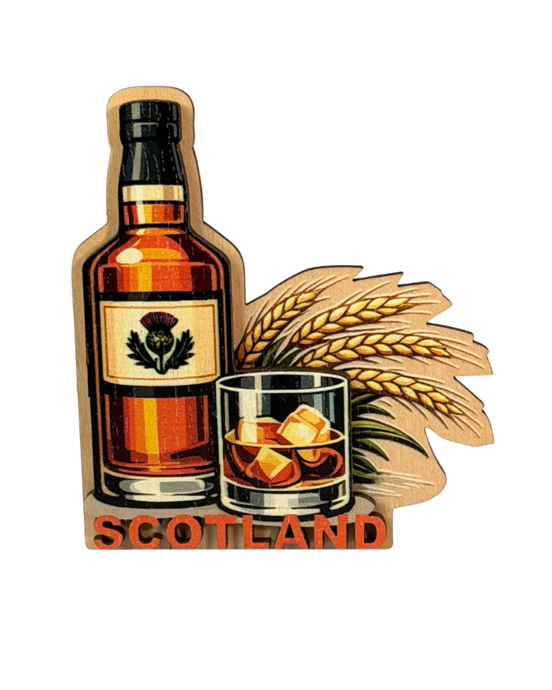 Scotch Whisky Wooden Magnet