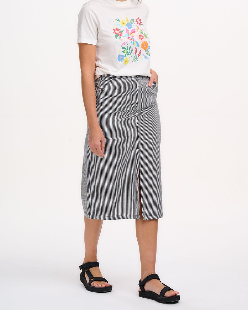 Amaya Midi Monochrome Strip Skirt