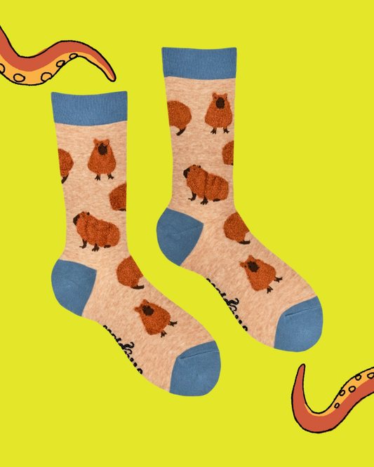 Fluffy Capybara Crew Socks