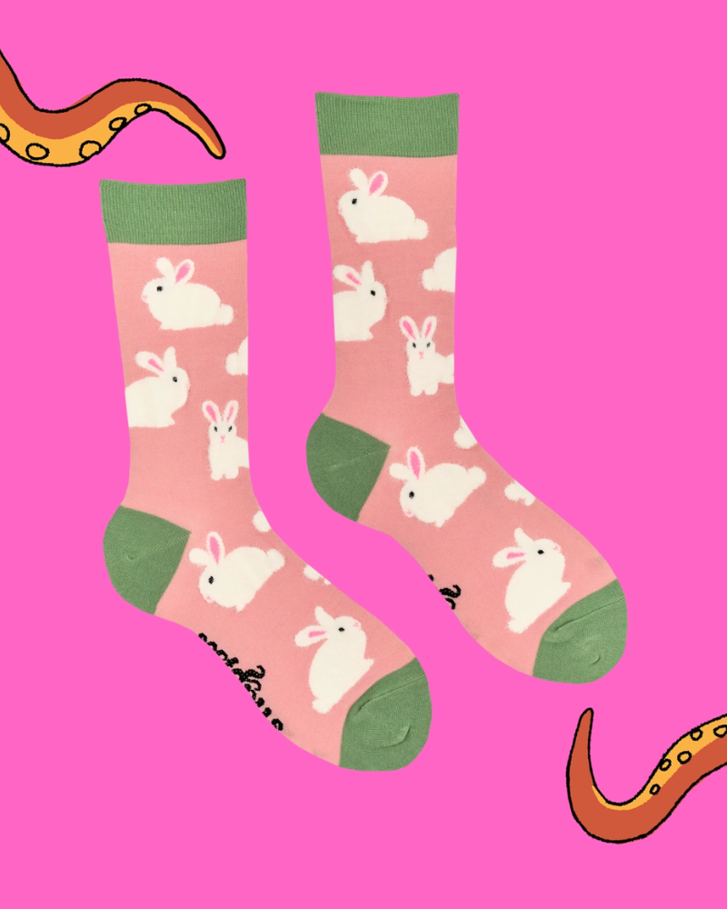 Fluffy Bunny Rabbit Crew Socks