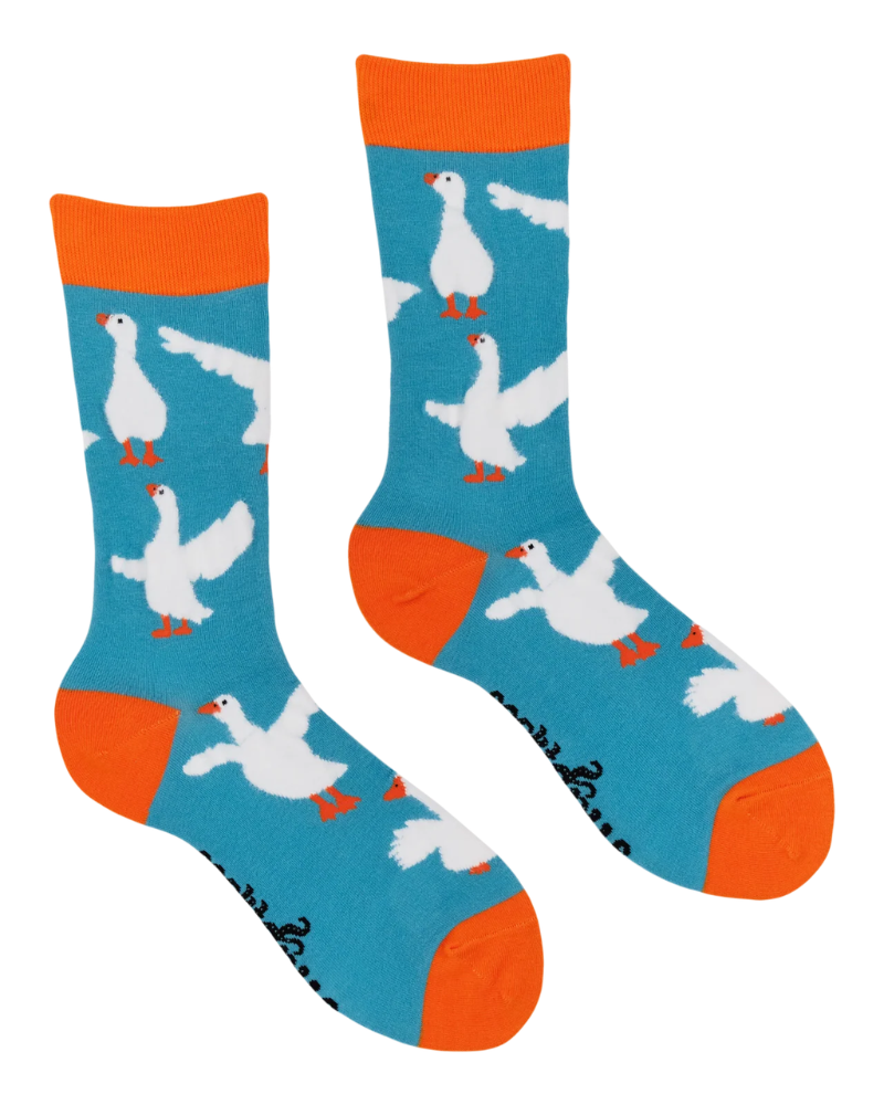 Fluffy Silly Goose Crew Socks