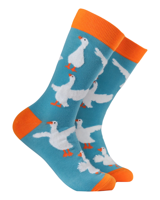 Fluffy Silly Goose Crew Socks
