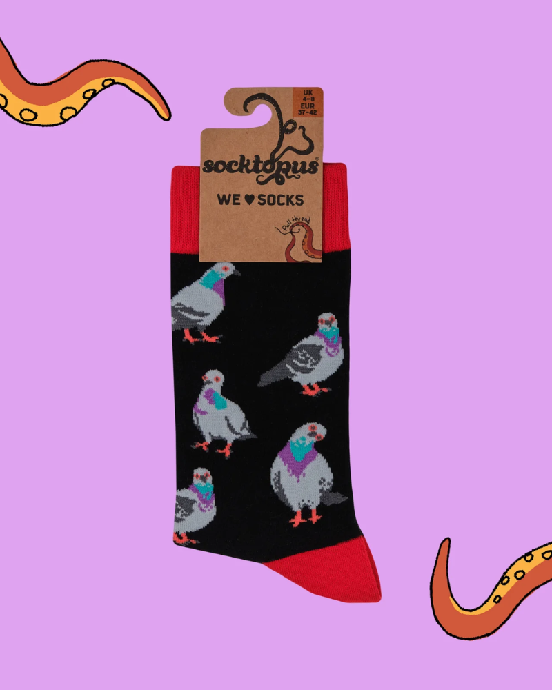 George Square Pigeons Socks in Black