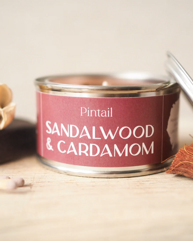 Sandalwood and Cardamon Filled Tin Candle