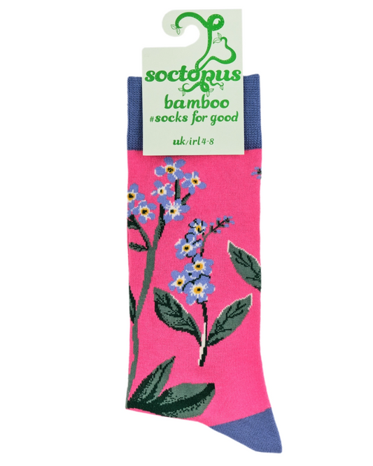 Forget Me Not Floral Crew Socks