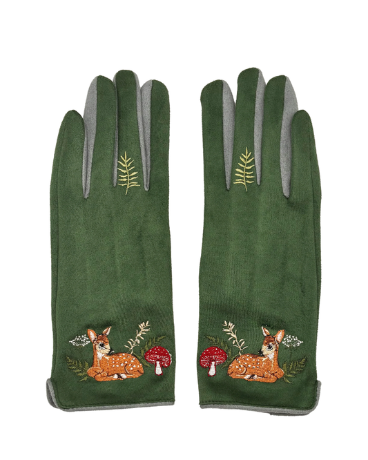 Secret Garden Embroidered Deer Gloves