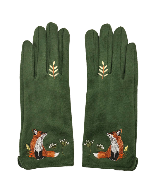 Secret Garden Embroidered Fox Gloves