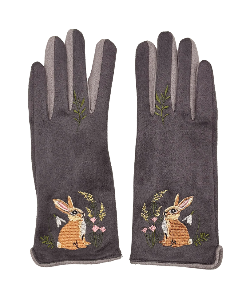 Secret Garden Embroidered Rabbit Gloves