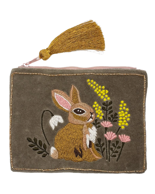 Secret Garden Rabbit Velvet Tassel Pouch