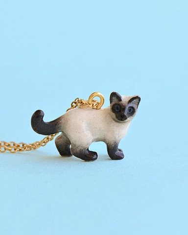 Siamese Cat Porcelain Necklace by Camp Hollow