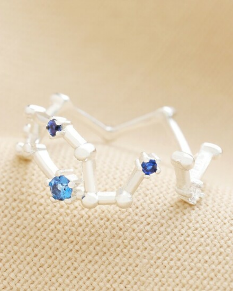 Blue Crystal Stars Constellation Adjustable Ring Assorted