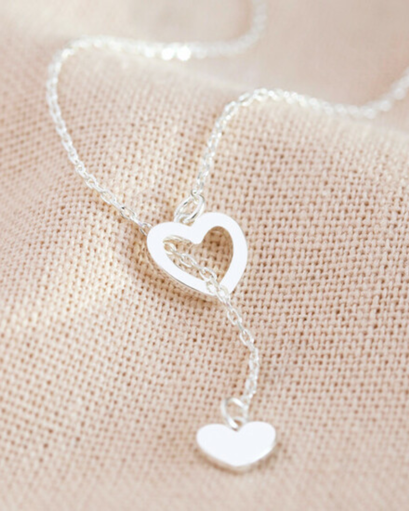 Mismatched Heart Laryat Necklace Assorted