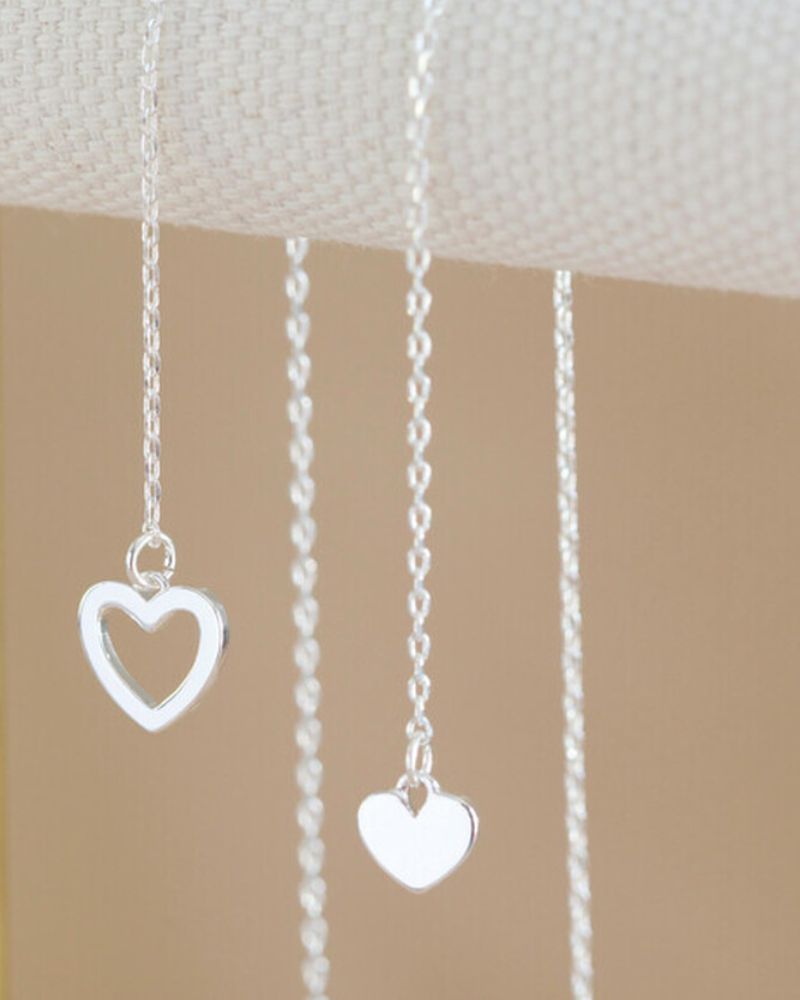 Mismatched Heart Laryat Necklace Assorted