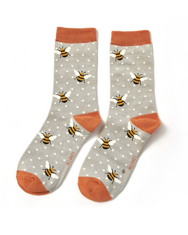Women's Silver Bumble Bee Socks | Miss Sparrow