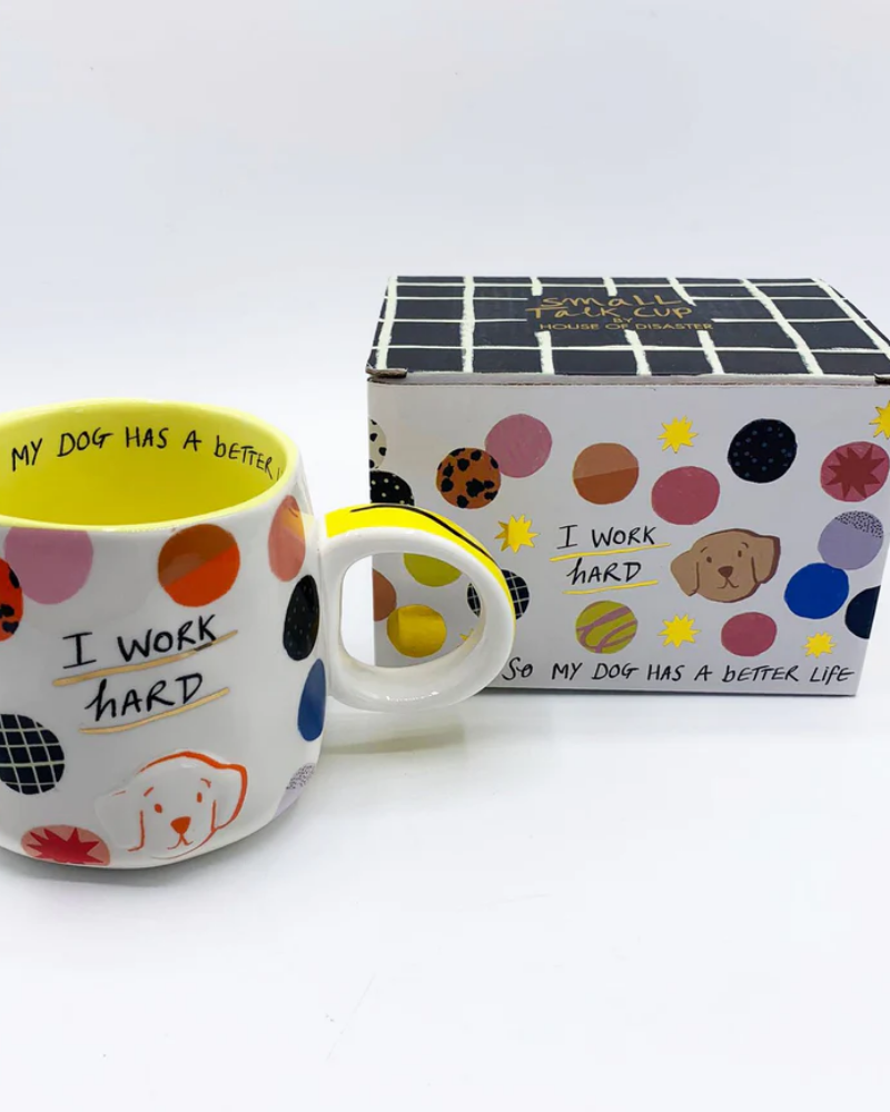 I Work Hard Dog Embossed Mug